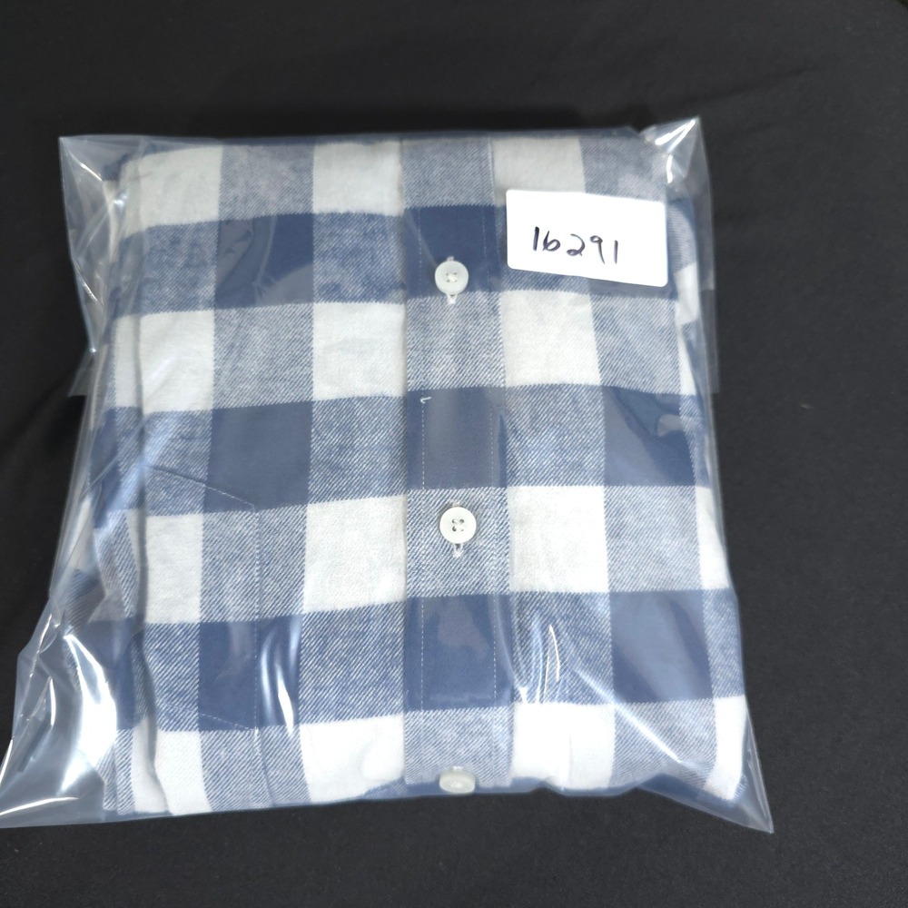 UNTUCKit Barrelstone Shirt Mens Medium Navy White Gingham Flannel 40713 Regular - Picture 11 of 11